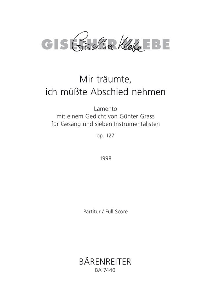 Mir traumte, ich musste Abschied nehmen